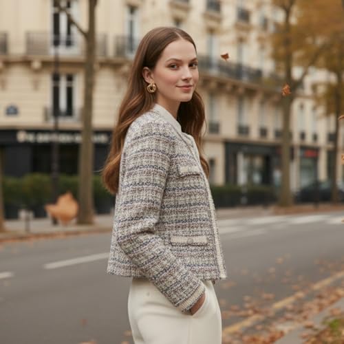 Image of GOELIA Women Wool Blend Lightweight Cardigan Sweaters 2026 Spring Business Casual Solid Long Sleeve Knitted Cardigan Top