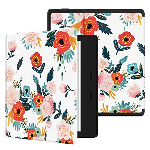 Ayotu Colorful Case for All-New Kindle Oasis (10th Gen, 2019 Release & 9th Gen, 2017 Release) PU Leather Smart Waterproof Cover,Auto Wake/Sleep,ONLY Fits All-New 7â€ Kindle Oasis,KO Flowers