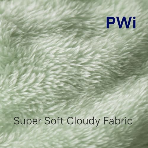 Image of PWI Ultra Soft Baby Wrapper for 0-6 Months | Hooded Blanket | Lightweight & Breathable | Super Cozy Cloudy Fabric | 30x30 Inch (Sage Green)