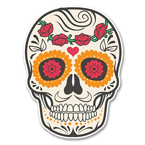 2 x 15cm/150mm teschio di zucchero adesivo vinile