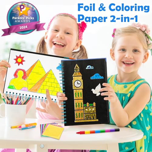Image of FUNNYB&G Mess-Free Foil Art Craft for Kids Ages 4-10, Kids Birthday Gift
