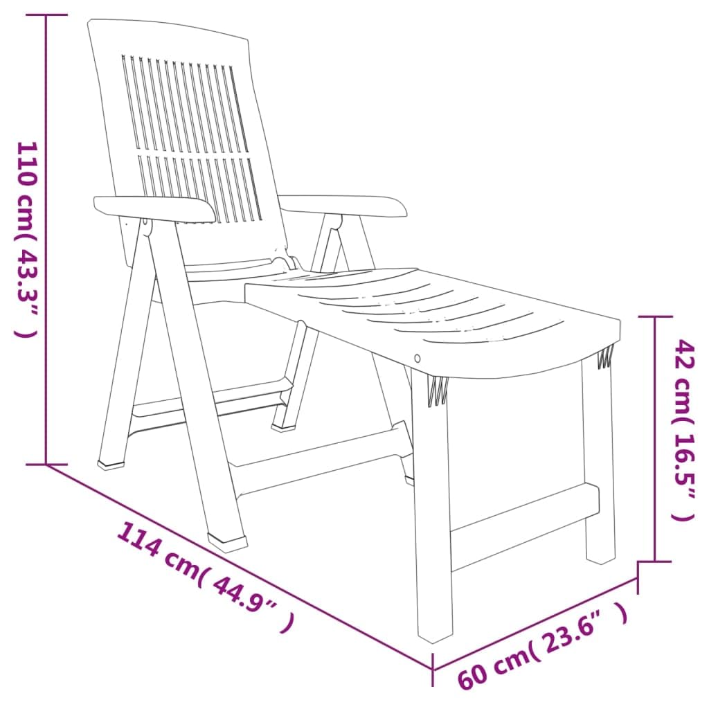 vidaXL Sonnenliege, Gartenliege Klappbar, Relaxliege Verstellbare Rückenlehne, Gartenmöbel Strandliege Liegestuhl, Anthrazit Kunststoff