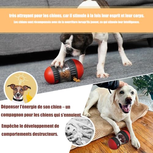 Mittokonnel Hundespielzeug Intelligenz, Interaktives Hundespielzeug,Intelligenzspielzeug für Hunde Interaktiver Futterball und Slow Feeder denkspiele,die Bindung zu Ihrem Hund stärken (Rot)