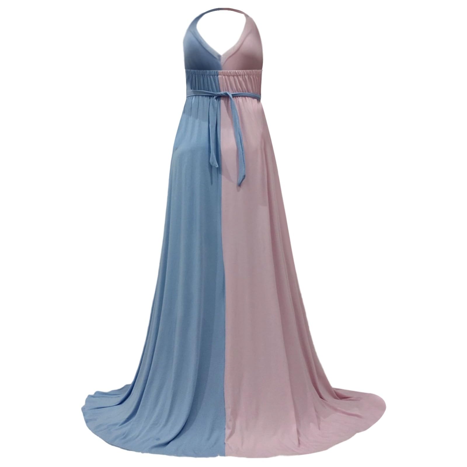 Generico Vestiti Premaman Eleganti Elegante Abito da Fotografia Premaman, Lungo Abito in Chiffon Senza Maniche con Strascico Staccabile per la Gravidanza