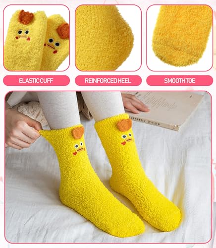 DYW Fuzzy Socks for Women Soft Cozy Fluffy Winter Warm Slipper Socks Home Sleeping Animal Socks4
