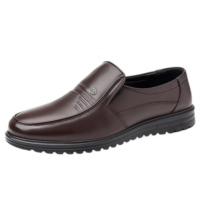 Men's Retro Genuine Leather Soft-Soled Loafers Fashion Casual Comfortable Soft Walking Shoes