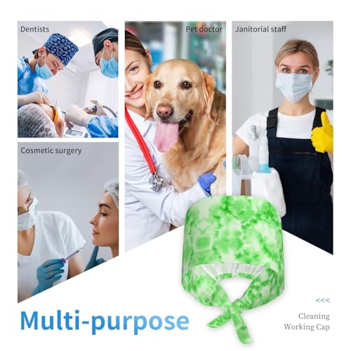 Image of Unisex Adjustable Surgical Sweatband - Elastic Bandage Cap - Scrub Caps for Nurse Working Cap