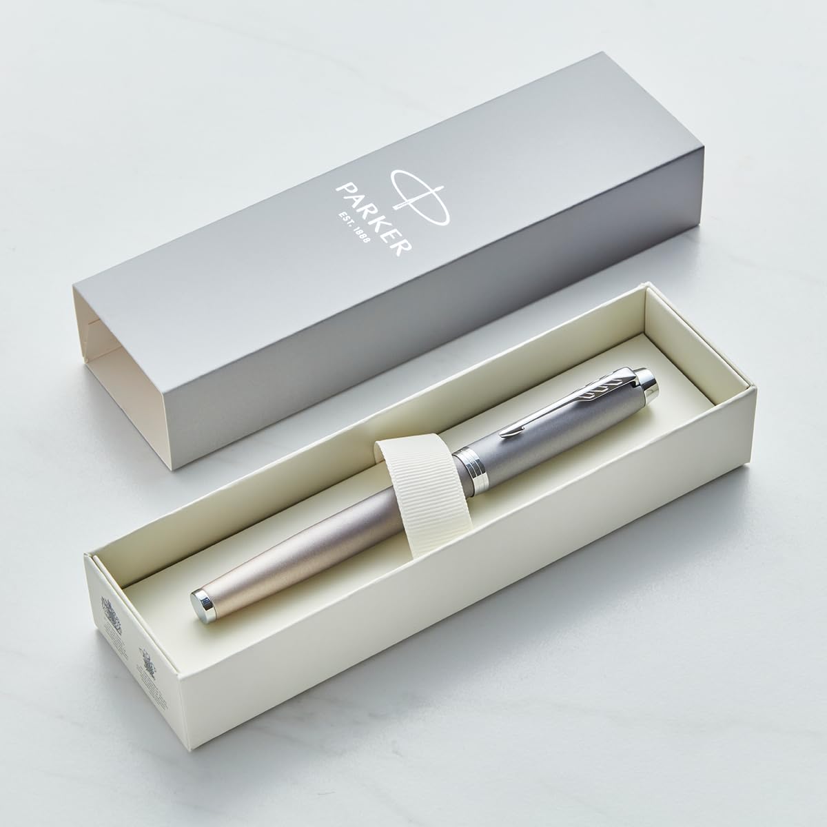 Personalised Parker IM Rituals Pen - Custom Engraving - Gift for CEO, Business, Graduation, Wedding - Premium Pen with Name/Text (Fountain Pen, Grey Chrome Trim)