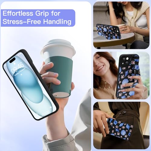 Coque iPhone 15 Plus silicone anti-chute avec sangle de maintien