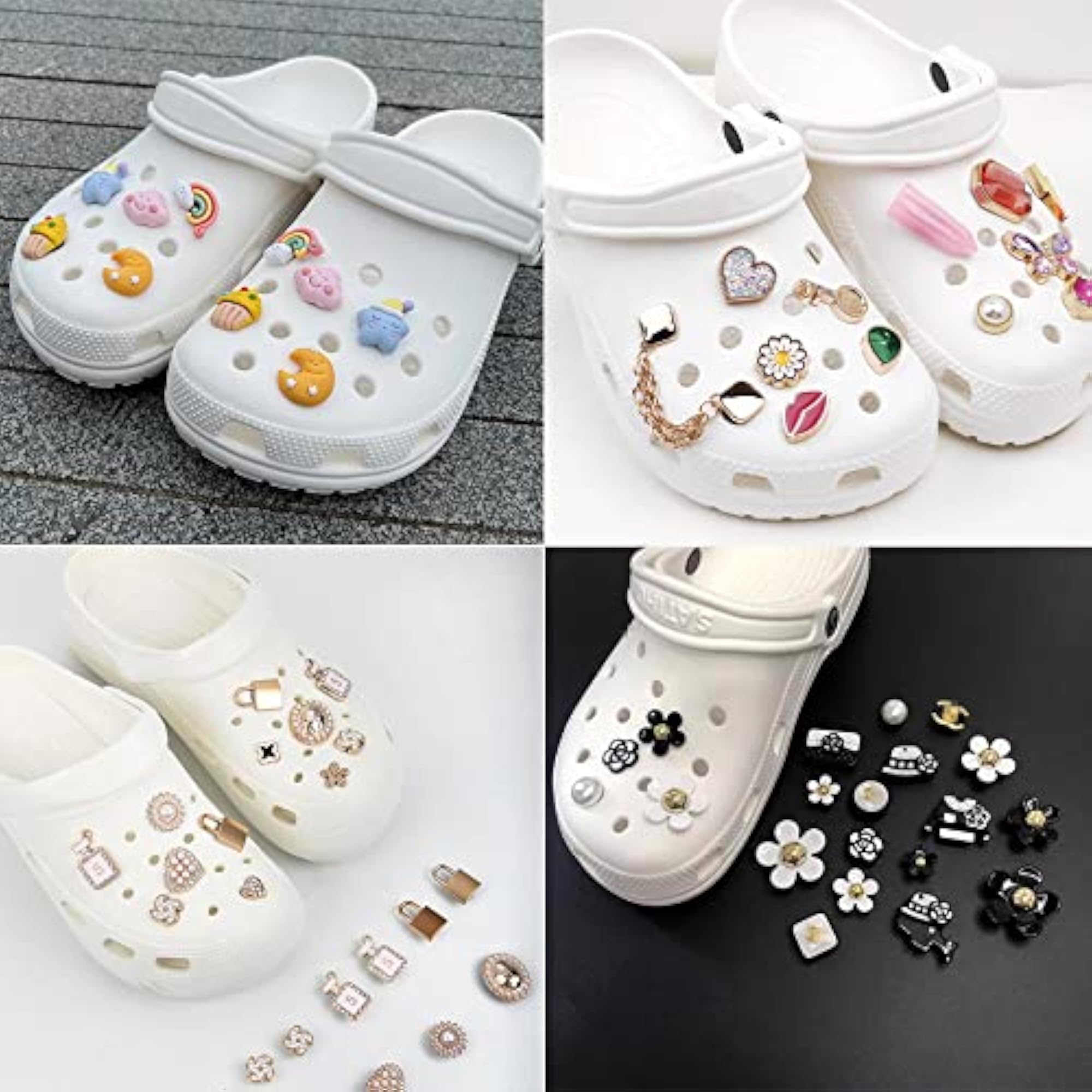 200pcs Plastic Button Black Buckle Charm Backs for DIY Crafts