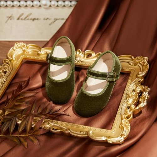 Image of PHIRAMIN Toddler Flower Girl Glitter Dress Shoes Little Girl Ballet Flats Bow Wedding Party