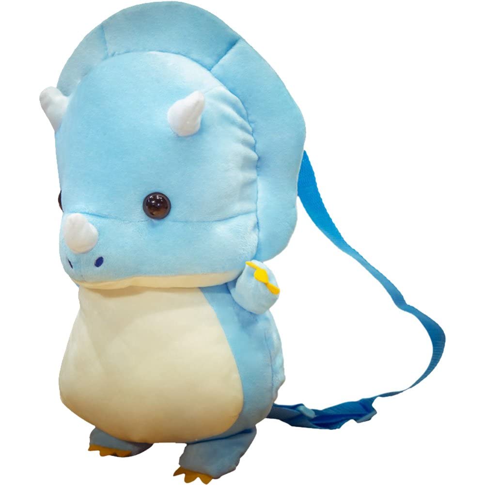 Brxmpn Boys Blue Kawaii Dinosaur Backpack Plush Kid's Schoolbag Cartoon Toddler Bookbag For Girls Travel School Shoppings And Daily