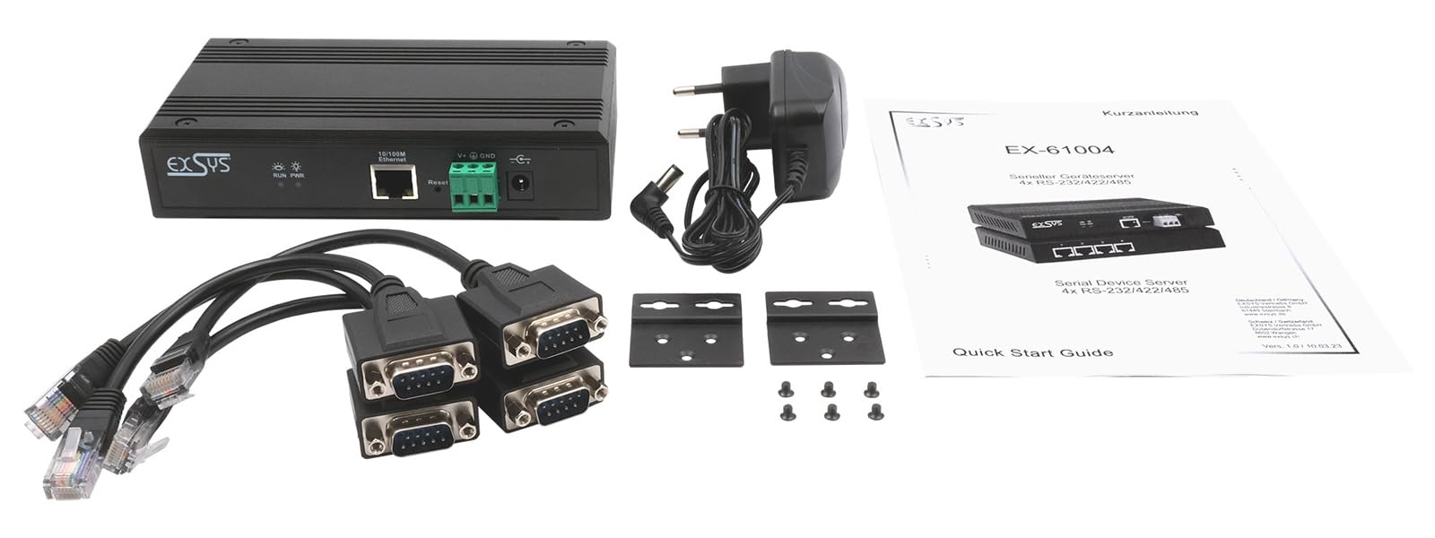 Exsys EX-61004 Ethernet zu 4 x Seriell RS-232/422/485