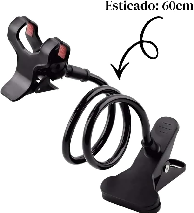 Suporte Flexível de Celular Universal - Suporte de Celular para Mesa, Cama e Cozinha - Haste Articulada Ajustável de Plástico - Shop100