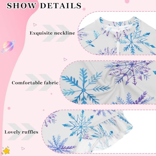 Aflyko Xmas Girls' Rash Guard Swimsuit One-Piece Swimwear UPF 50+4