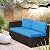 Devoko 2 Pieces Patio Furniture Sofa Sets Outdoor All-Weather Sectional Corner Sofa and Armless Sofa (Blue)