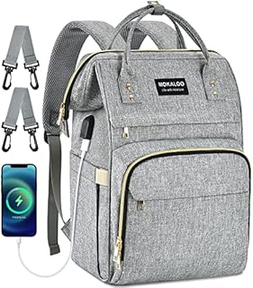 Mokaloo Diaper Bag Backpack, Large Baby Bag for Boys & Girls,Travel Backpack with USB Charging Port for Moms Dads, Anti-Water Maternity Nappy Changing Bags with Stroller Straps, Baby Registry Search