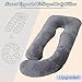 AMCATON 60 Inch Pregnancy Pillow for Sleeping, Extra Large U Shaped Body Pillow, Maternity Pillow for Pregnant Women with Velvet Cover (Dark Grey)