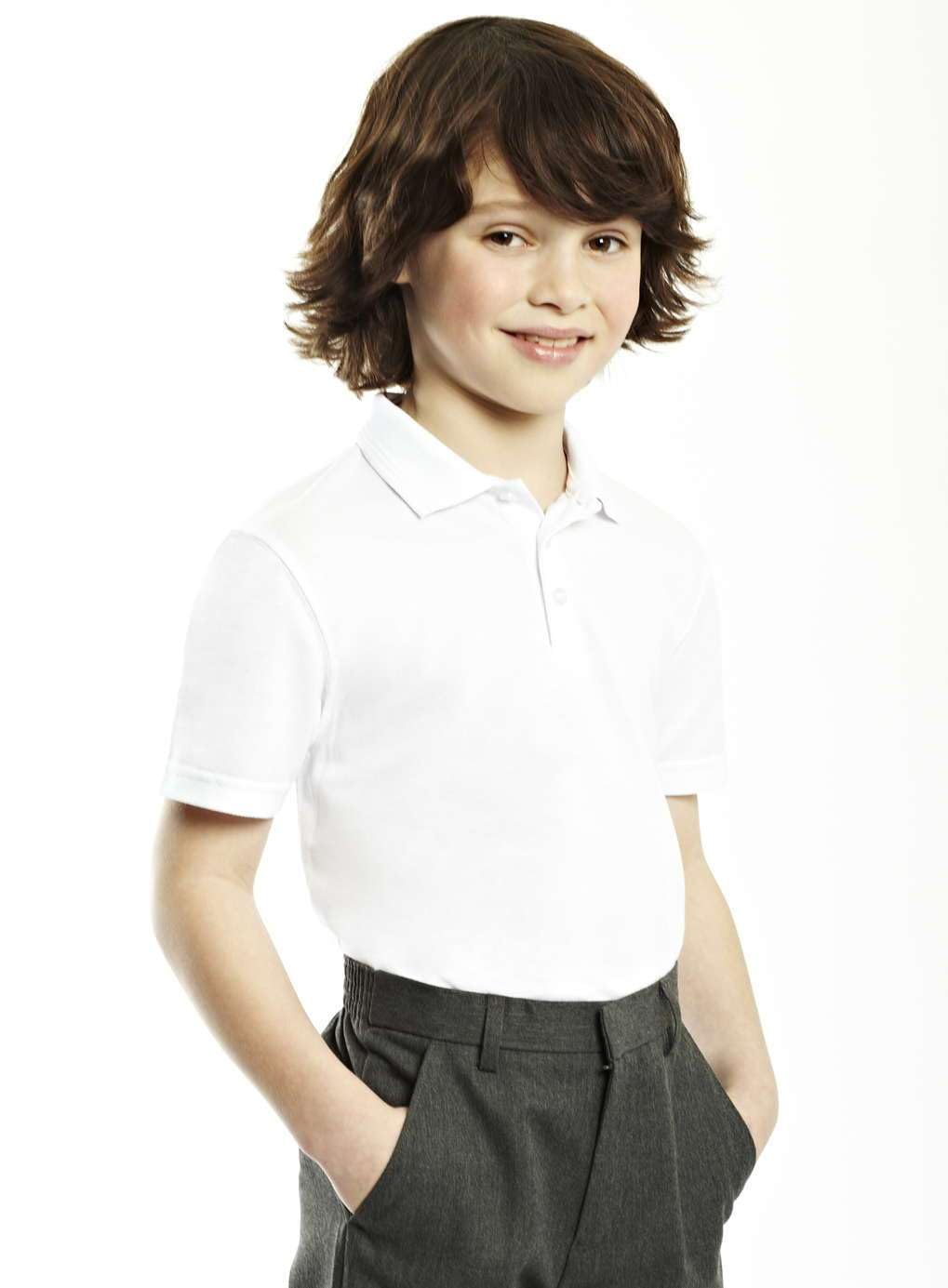 2 Pack Boys Plain 100% Cotton Ages 3-16y Polo Shirts Children School T-Shirt Uniform Summer