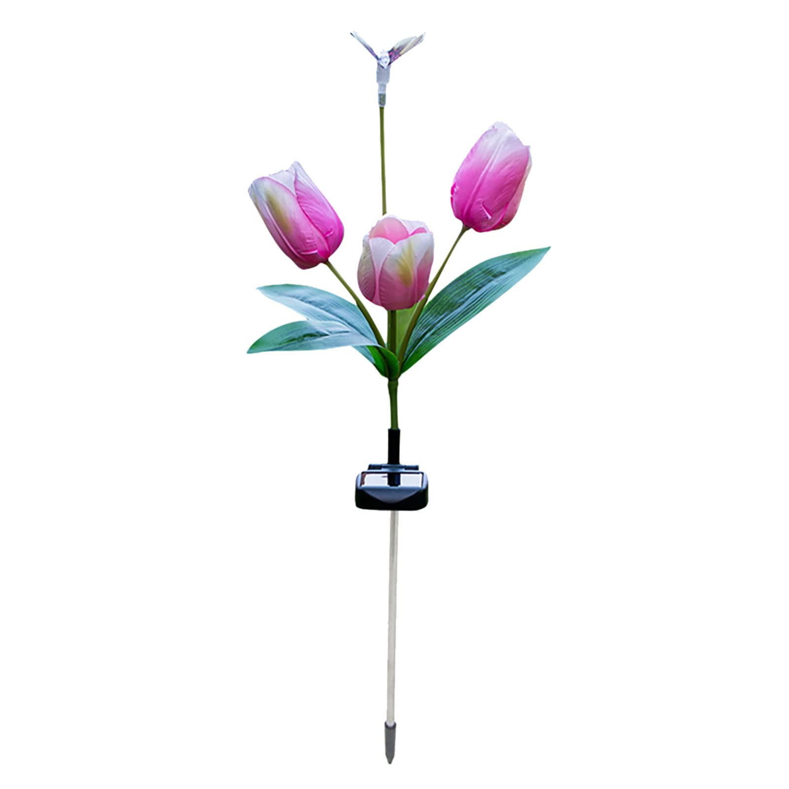 Solar Outdoor Lights Waterproof Garden Light Tulip Flower Decorative Lights for Fence Yard Pathways Solar Spot Lights Outdoor