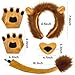 Lion Costume for Adults Lion Ears Headband Tail Nose Bowtie Gloves Halloween Animal Cosplay Party Supplies