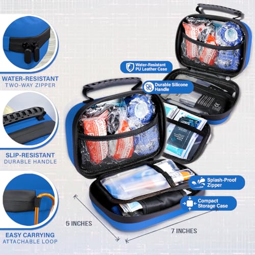 EVERLIT Pet Medic First Aid Kit | Vet-Approved Animal Care Kit with 95 Pcs Medical, Outdoor & Emergency Supplies to Treat Dogs, Cats | Travel-Friendly Compact Bag for Home, Car and Travel (Blue) - Image 4