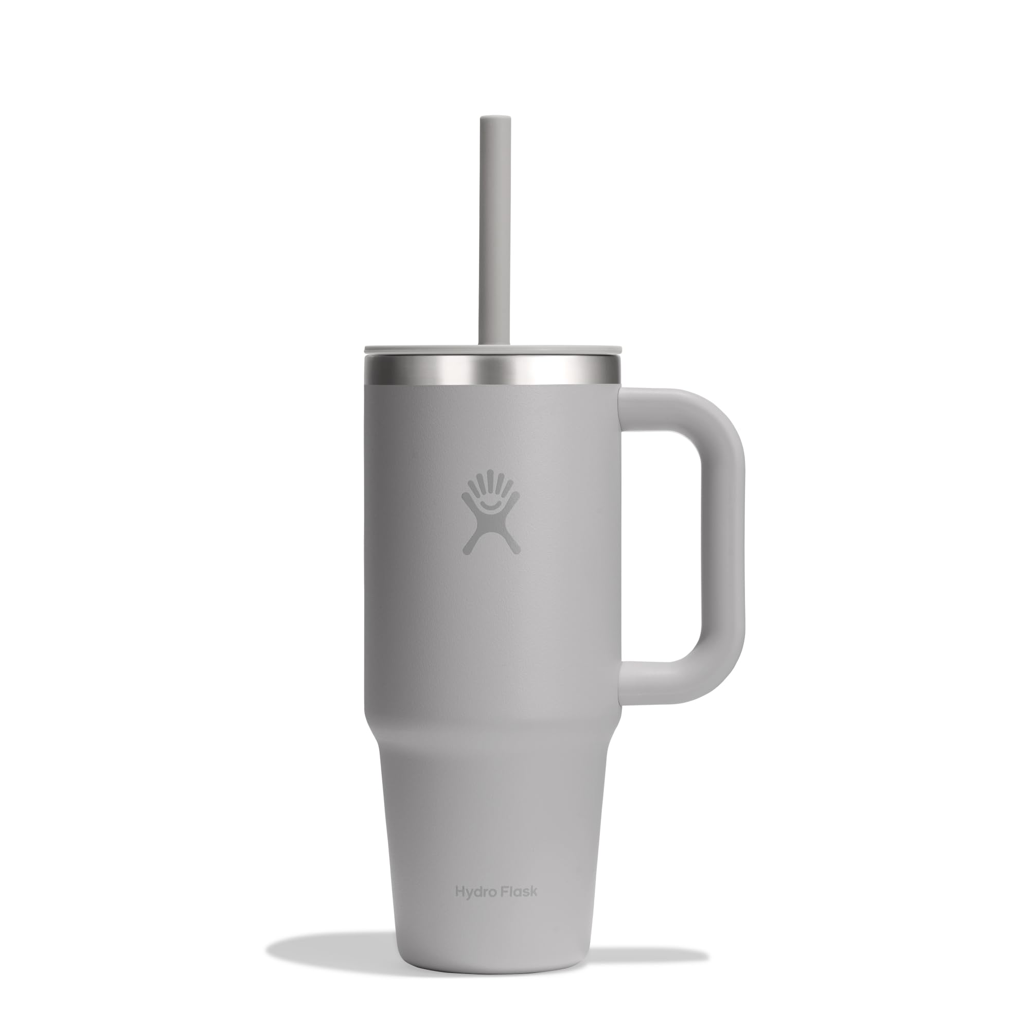 HYDRO FLASK - Travel Tumbler 709 ml (24 oz) with Closable Press-In Straw Lid - Stainless Steel - Double Wall Vacuum Insulated - Splash resistant lid - Birch