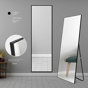 全身鏡 150CM*40CM 角丸デザインアルミフレーム スタンドミラ Amazon.co.jp: 北欧 全身鏡 角丸デザイン アルミフレーム 全身