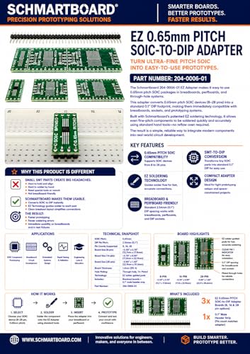 Adaptateur IC SOIC à DIP 2.54 mm pour tester facilement vos puces CMS 204-0006-01