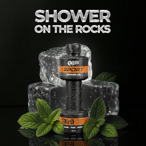 Image of Beardo Sport 3-in-1 Body Wash Shower Gel for Men | Facewash + Shampoo + Exfoliating Bodywash | For Deep Cleansing, Detan & Cooling | Sports Shower Gel for Men | 450 ml