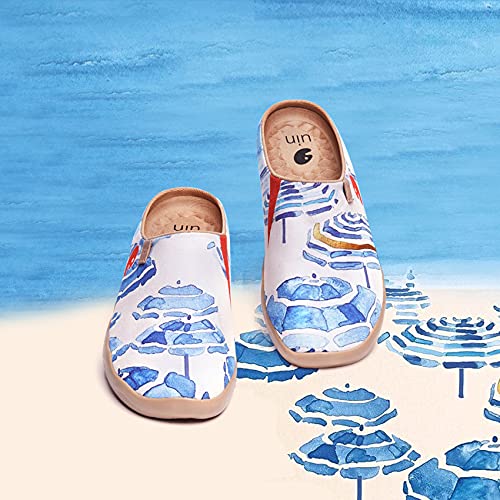 Image of UIN Slipper Woman Travel Art Painted Shoes Wide Toe Casual Home Slip On Mules Malaga