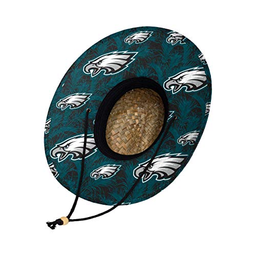 Image of NFL Team Logo Americana Floral Lifeguard Beach Straw Sun Hat
