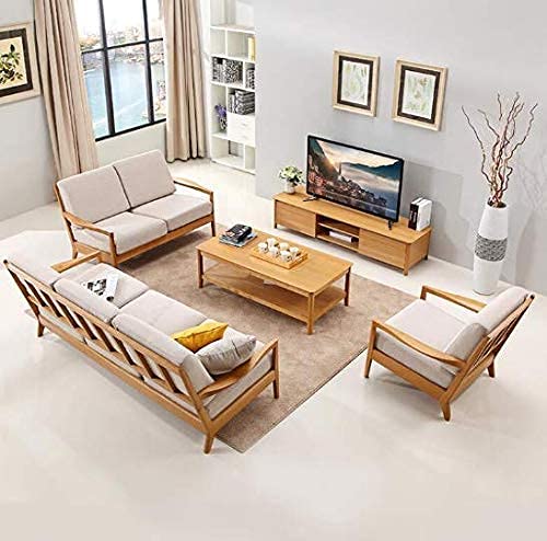 SAAMENIA FURNITURES Sheesham Wood 6 Seater 3+2+1 Sofa Set with Center Table for Living Room Bedroom Home Office Hotel | Wooden 6 Seater Sofa Set | Teak-image-6