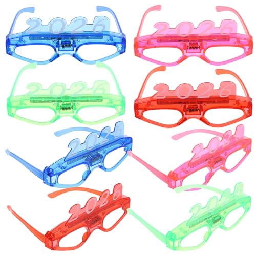 LALADEFIEE 8 Gafas LED Iluminadas 2026 para Fiestas Plástico Resistente y Baterías Reemplazables, Ideales para Cumpleaños y Graduaciones Divertidas