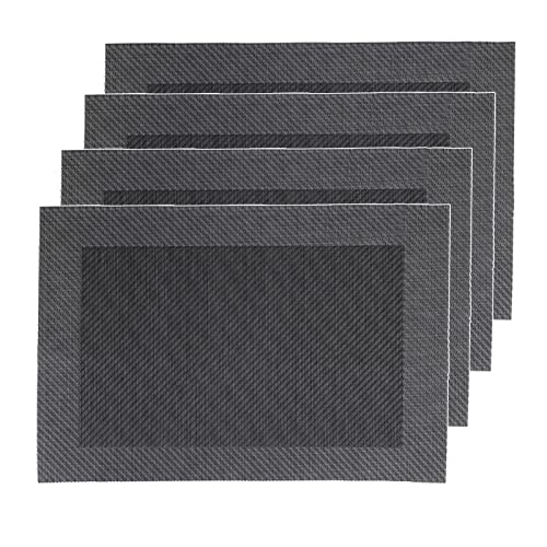 neuetischkultur Platzset 4er Set, Grau Polyester Platzdeckchen Platzmatte Tischset Cover