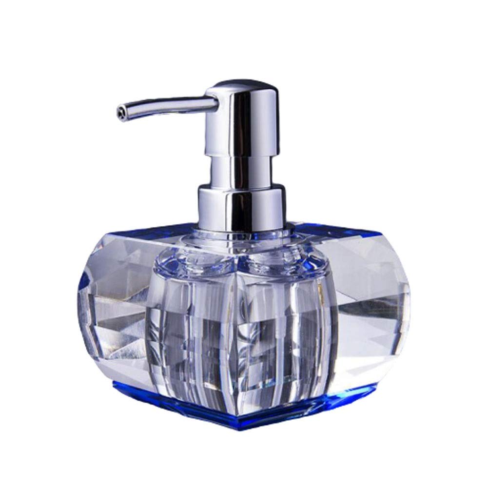Dispenser di sapone in cristallo, bottiglia in vetro per lozioni da bagno o cucina, contenitore decorativo per shampoo e decorazione della casa, elegante accessorio da bancone