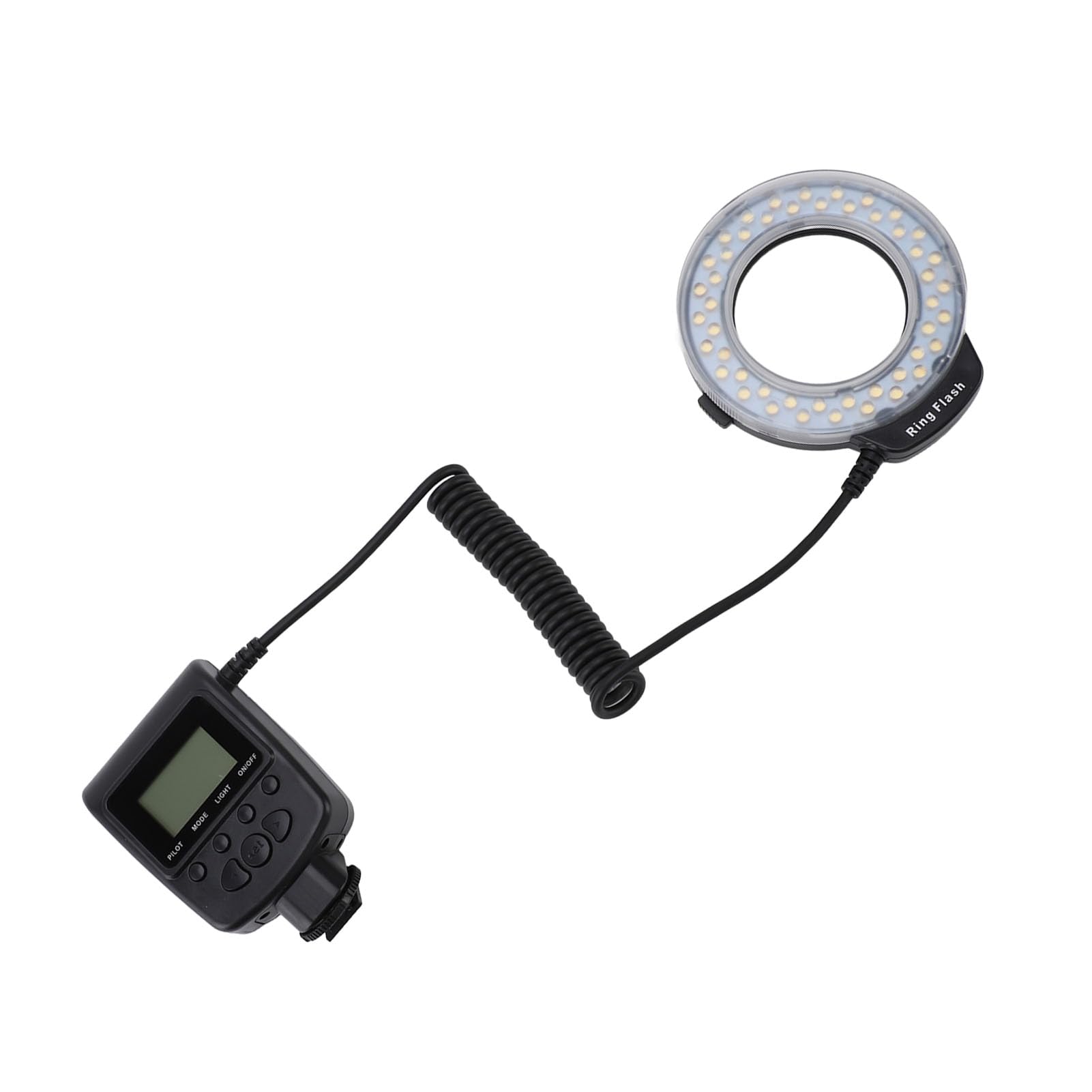 Cryfokt Flash Annulaire Macro LED avec écran LCD 48 LED Lumineuses pour Appareils Photo Numériques, avec Anneaux Diffuseurs pour la Photographie à Courte Distance