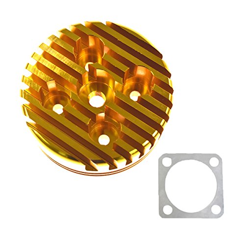 JRL Yellow CNC Cylinder Head for Racing 66cc/80cc Engine Gas Motorized Bicycle Custom Aluminum