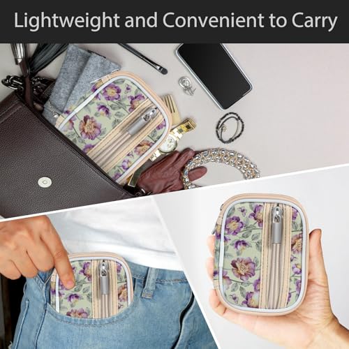 Image of Pill Case Weekly Travel Pill Organizer for Purse with Removable 7 Day Pill Box Premium Neoprene Pill Container for Travel Purse Accessory, Vitamin, Supplement, Small Pieces Arrangement-Flower