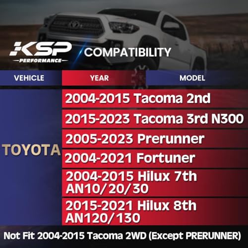 Image of KSP 2-4 inch Upper Control Arms for Tacoma 2004-2023, Adjustable Front Upper Control Arm Compatible with Toyota Hilux Fortuner 2004-2023, Front Steel Tubular On Right and Left UCA Fit Prerunner 2005+up