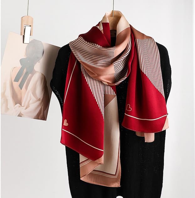 MEISEE 100% Mulberry Silk Long Scarf for Women Large Oblong Sunscreen Shawls Wraps Neck Headscarf Hair Wraps Gift Packed - Image 2