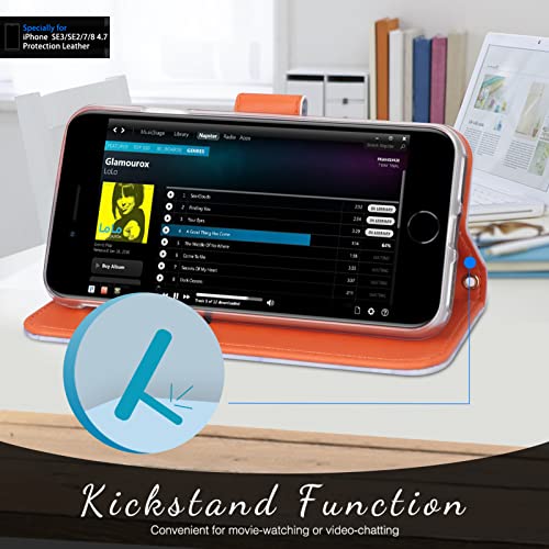 Fyy Designed For Iphone Se Case 2022 (3Rd Gen) / Iphone Se Case 2020 (2Nd Gen) / Iphone 7 Case/Iphone 8 Case, Luxury Pu Leather Wallet Phone Case With Card Holder Flip Kickstand Cover Violet #TOP3