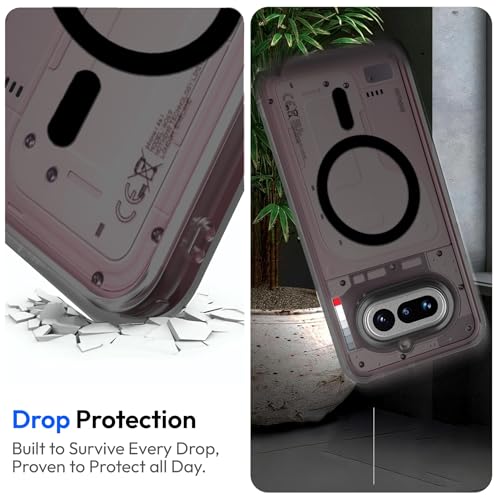 Image of Compatible for Nothing Phone 4a Translucent Hard Back | Only Compatible with Wireless Magnetic Accessories | Thin and Slim Magnetic Back Cover (Black)
