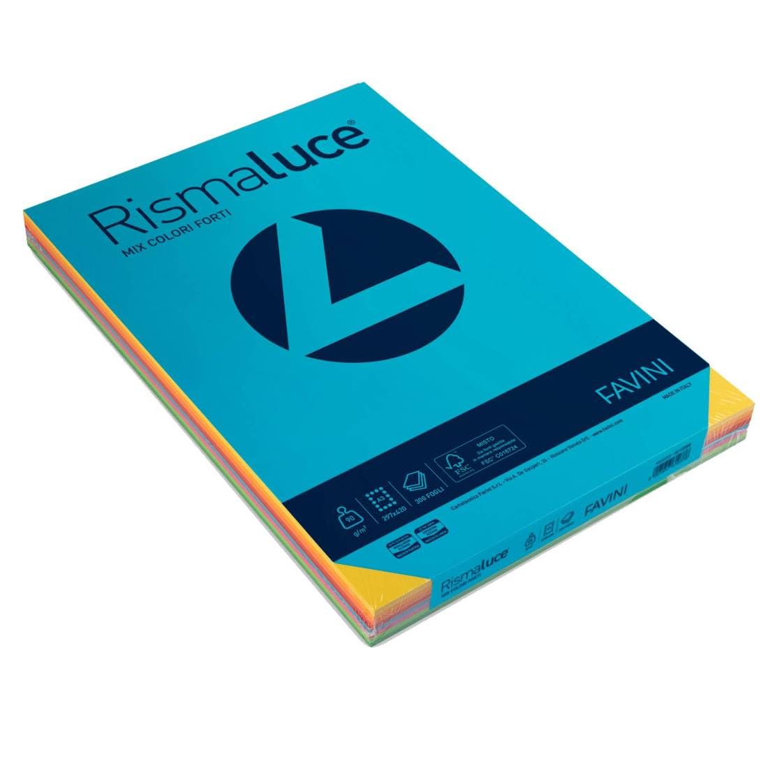 Favini Kolorowy papier Rismaluce A3-90 g/m2 - Różne 8 kolorów - A66x313 (risma300)