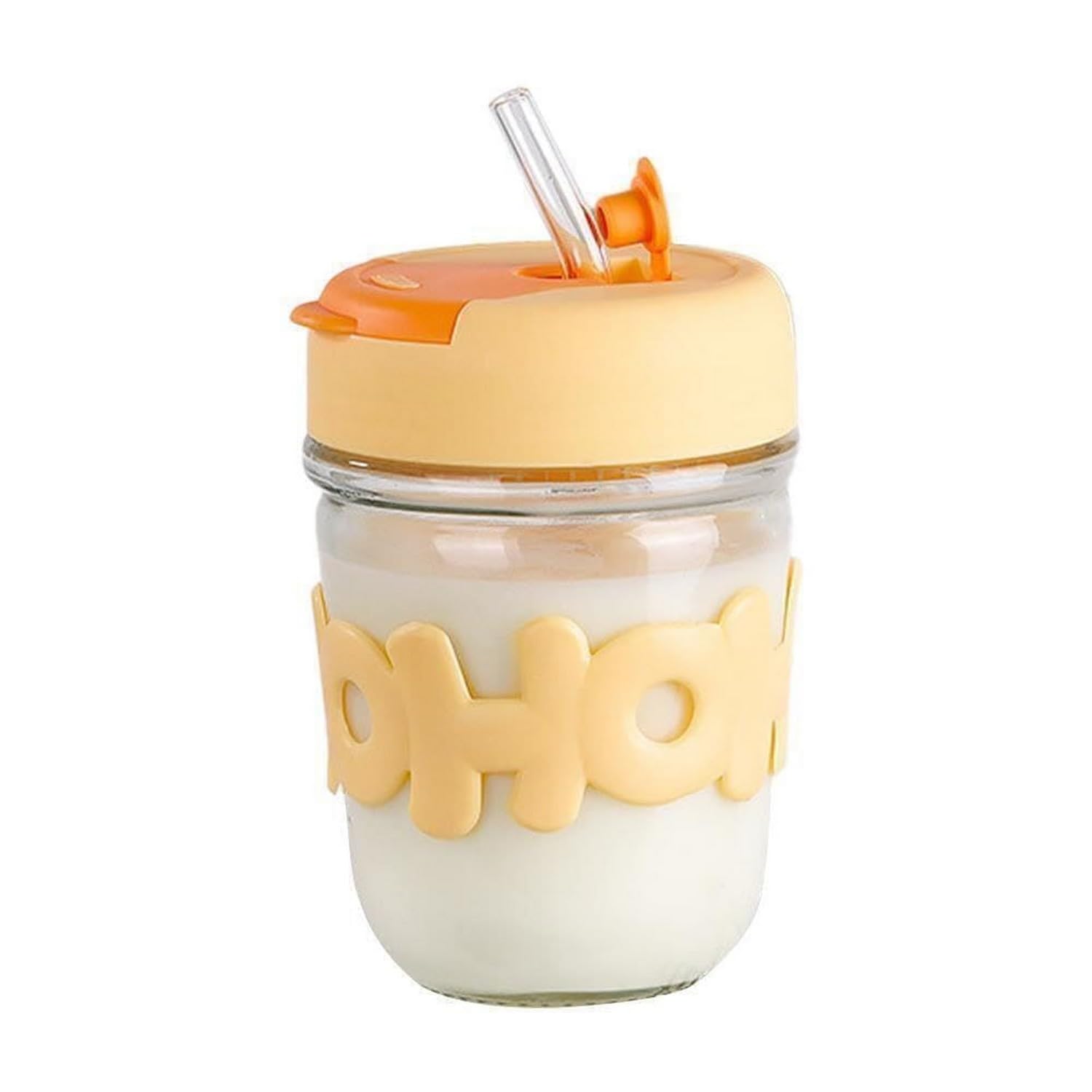Glass Shaker Cup 350 ML with Lid & Straw, Reusable Glass Bottle with Silicone Cover | Portable Sipper for Smoothies, Juice & Iced Coffee for Kids & Girls (Pack of 2)-image-28