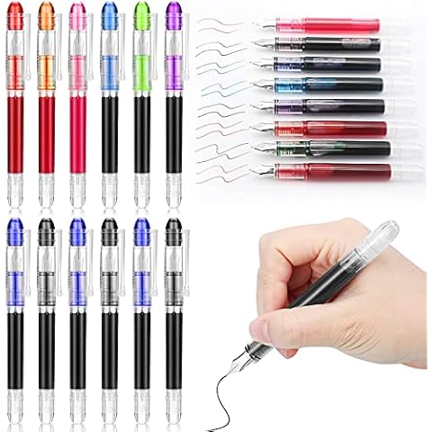 12 Plumas Estilográficas Desechables Multicolor Cover