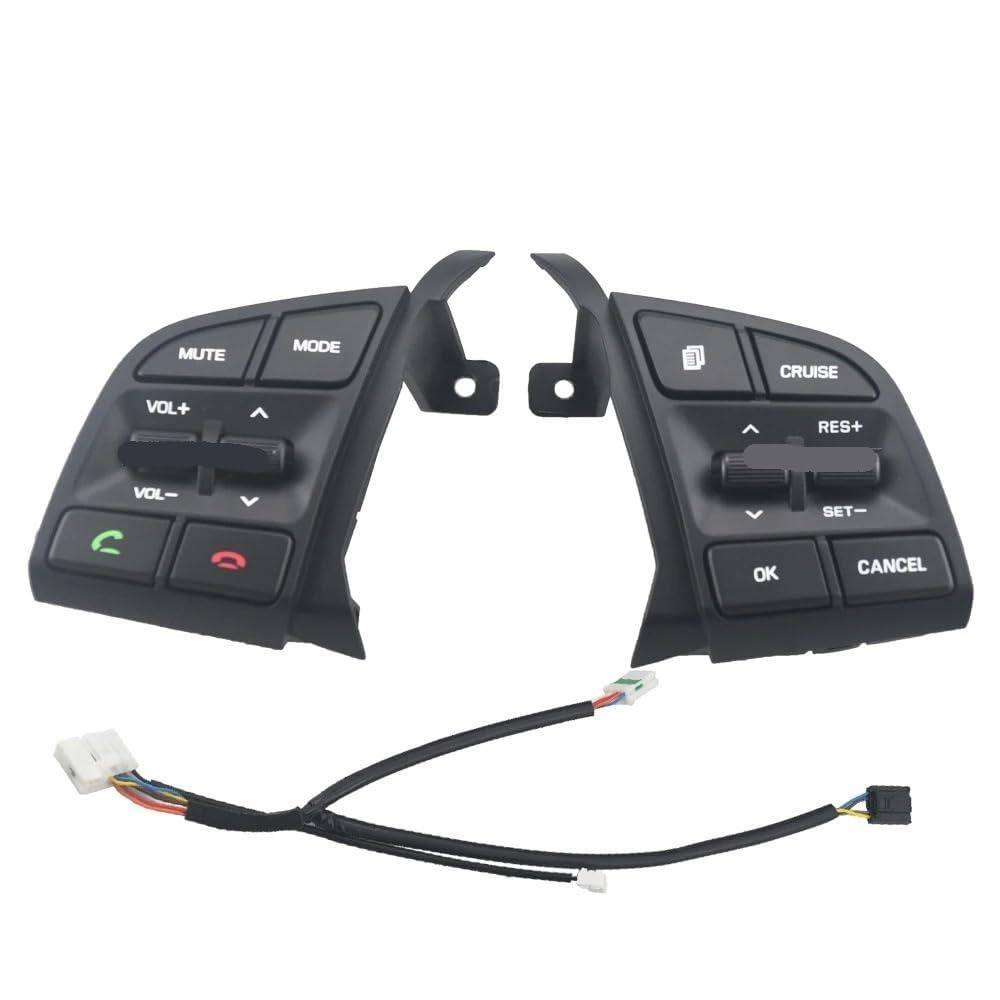 Steering Wheel Cruise Control Switch Multifunction Steering Wheel Cruise Control Remote Volume Switches Buttons with Wire/Fit for Hyundai Tucson 2015 2016 2017 2018 2019