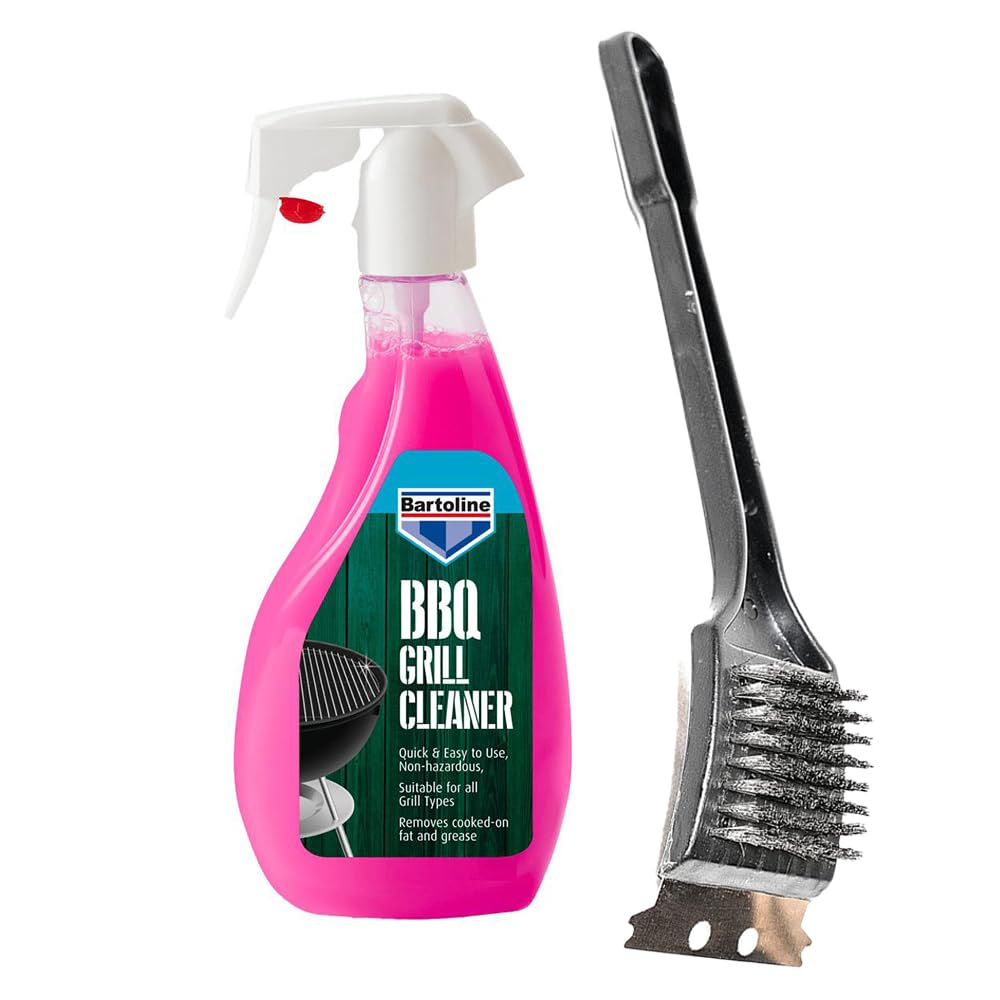 Concept4u Bbq Grill Cleaning Brush With Trigger Spray 500Ml Barbecue Grate Cleaner Scraper Remover Easier & Effective Clean Suitable For All Kinds Of Grills
