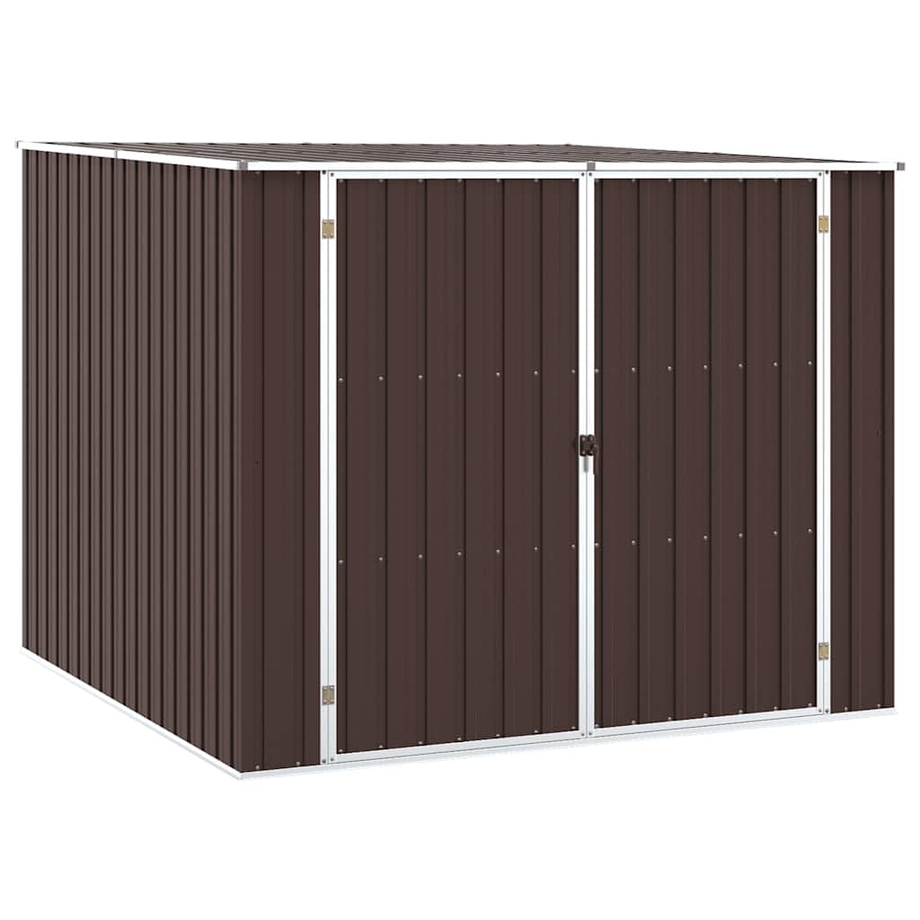 vidaXL Cobertizo de Jardín Paito Casata Casetilla Almacenamiento de Herramienta Almacenaje Exterior Acero Galvanizado Marrón 195x198x159 cm