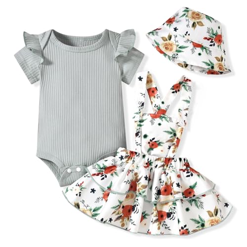 Image of MINIFEIKO Infant Baby Girls Suspender Skirt Outfit